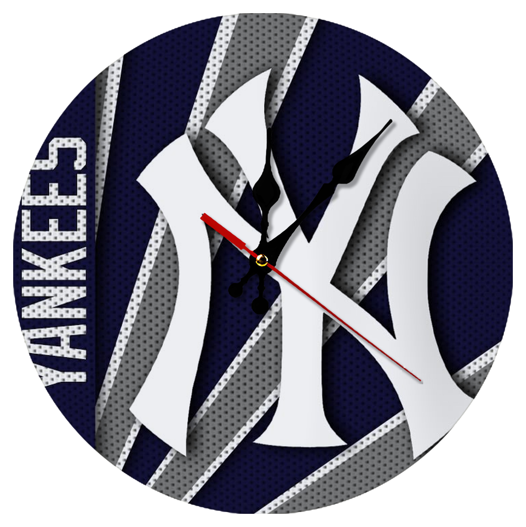 New York Yankees 168 Silent Round Wall Clock – Modern & Stylish DIY Design, Durable Wood Construction, Easy To Install – Perfect For Office, Bedroom, Living Room, And More